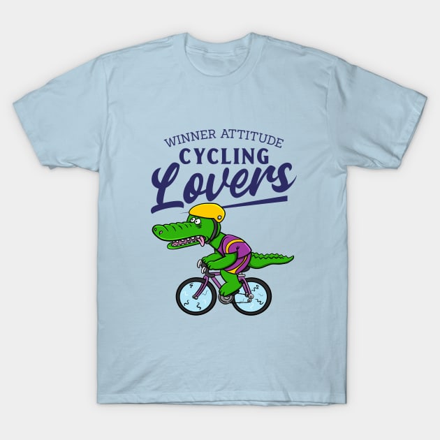 crocodile bicycle T-Shirt by Imaginar.drawing